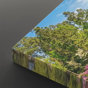 Georgia Golf Course Canvas Wall Art — Flowers, Water & Bridge Multi-Panel Print