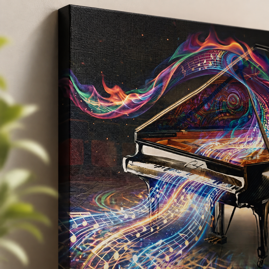 5-Panel Level Abstract Music Notes Piano Canvas Wall Art | Multi-Panel Print