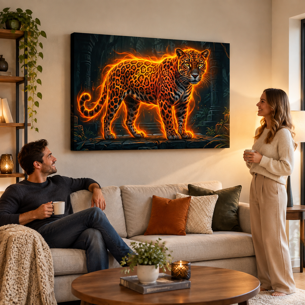 Multi-Panel Split Canvas Abstract Tiger Wall Art Print