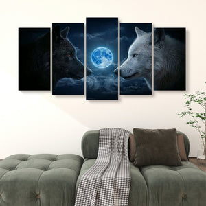 Blue Moon Wolves – Multi-Panel Canvas Wall Art