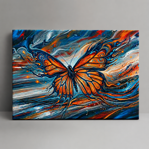 Wings of the Tempest – Abstract Monarch Butterfly Multi-Panel Canvas Art