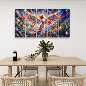Celestial Fracture – Psychedelic Angel Canvas Wall Art