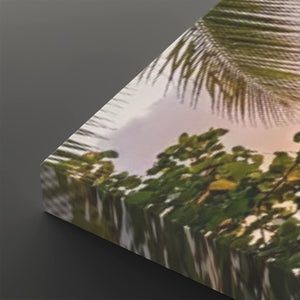 Drift Into Sunset – Hammock & Palm Trees 5-Panel Canvas Wall Art
