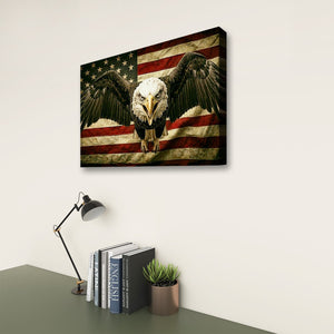 Vintage Eagle Flag - Single, 3 & 5 Panel Staggered Canvas Wall Art