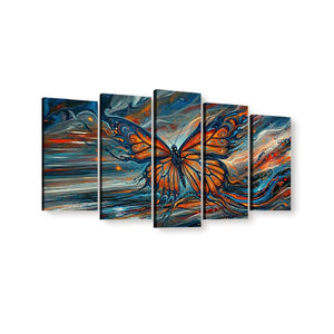 Wings of the Tempest – Abstract Monarch Butterfly Multi-Panel Canvas Art