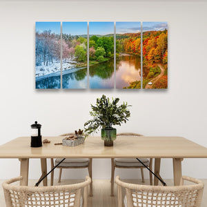 Four Seasons — Winter, Spring, Summer & Fall Canvas Wall Art