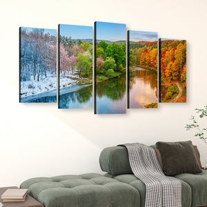 Four Seasons — Winter, Spring, Summer & Fall Canvas Wall Art
