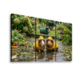 3 Guinea Pigs Playing in the Rain | 5-Panel Level Canvas Wall Art | 1, 3, 5 Panel
