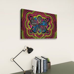 Neon Wings – Psychedelic Butterfly Multi-Panel 3 and 5 Panel Canvas Wall Art