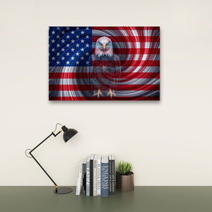 Spirit of America – Ghost Eagle US Flag Swirl 5-Panel Canvas Wall Art