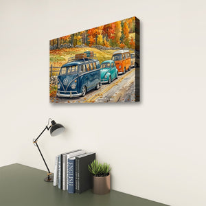 Classic Volkswagen Parade | VW Watercolor 5-Panel Canvas Print