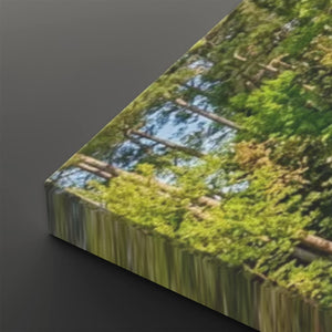 Georgia Golf Course Canvas Wall Art — Flowers, Water & Bridge Multi-Panel Print