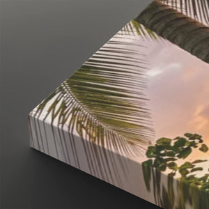 Drift Into Sunset – Hammock & Palm Trees 5-Panel Canvas Wall Art