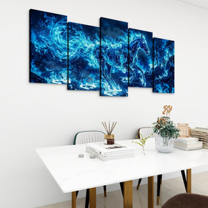 Blue Fire Horse — Abstract Original Canvas Wall Art