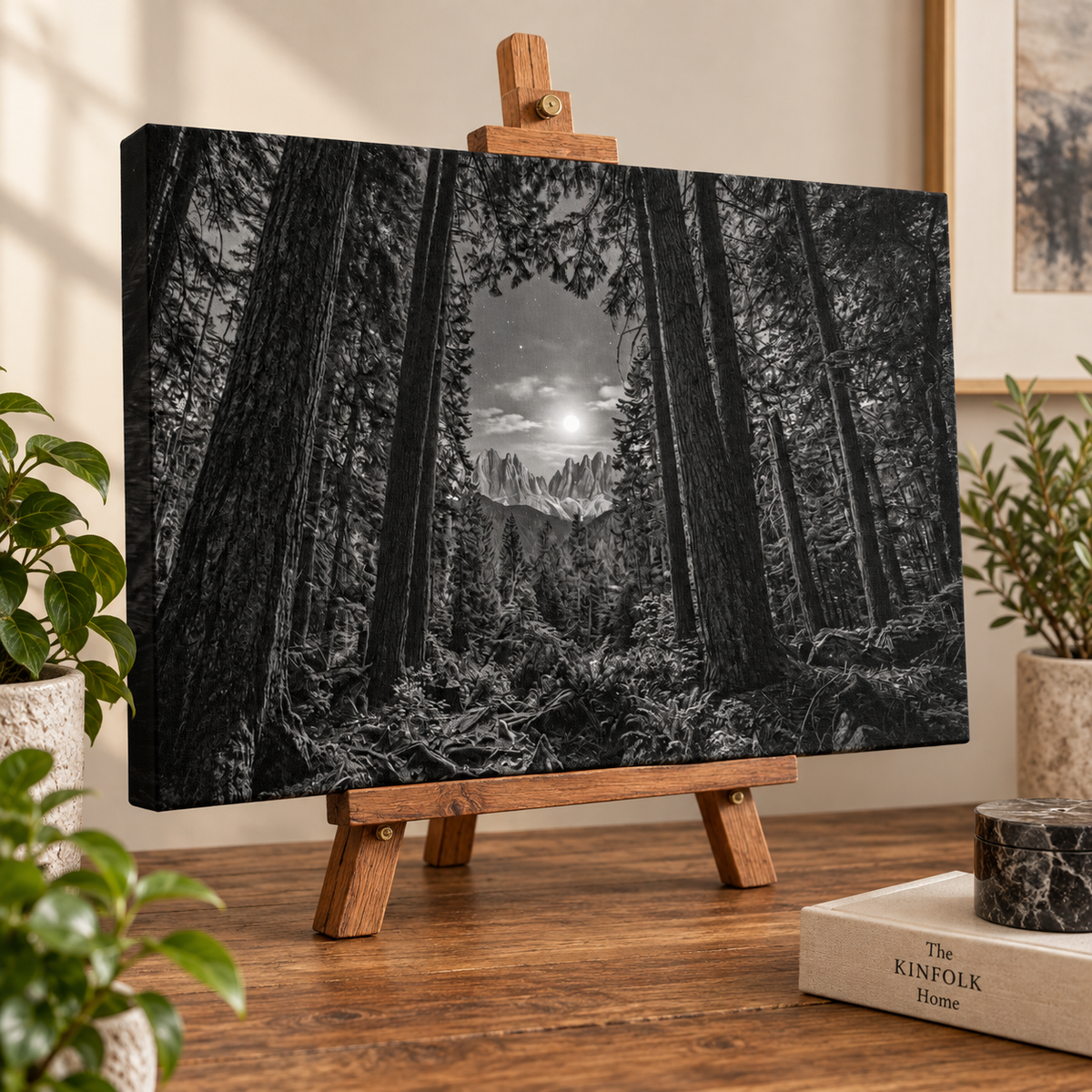 Enchanted Moonlit Forest Living room wall decor over sofa