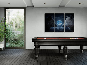 Gulf Moon Reflection — Moonlit Beach Canvas Wall Art