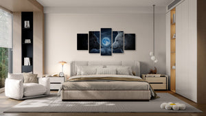 Gulf Moon Reflection — Moonlit Beach Canvas Wall Art