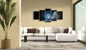 Gulf Moon Reflection — Moonlit Beach Canvas Wall Art