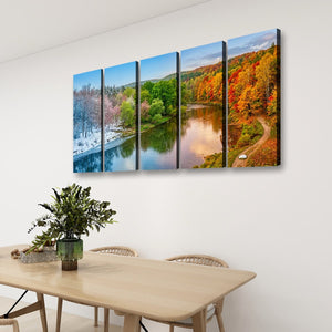 Four Seasons — Winter, Spring, Summer & Fall Canvas Wall Art