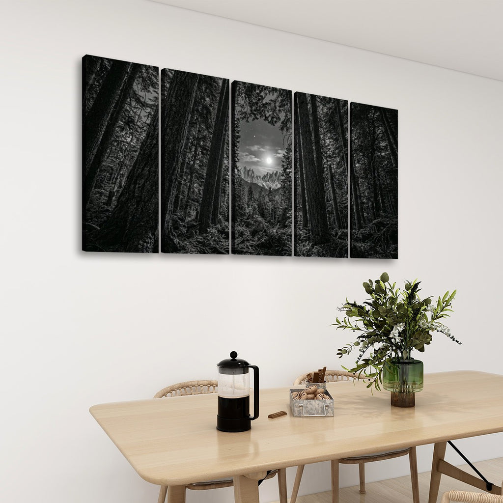 Enchanted Moonlit Forest Living room wall decor over sofa