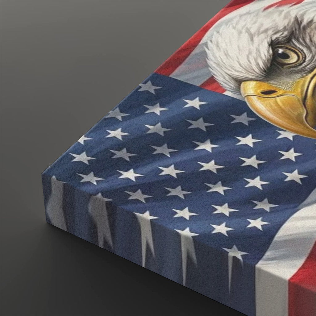 US American Flag Bald Eagle Army Tanks Military Split Canvas Panel Wall Art 1, 3, 5 Panel