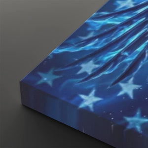 Blue Eagle – Abstract US Waving Flag 5-Panel Canvas Wall Art