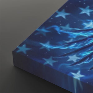 Blue Eagle – Abstract US Waving Flag 5-Panel Canvas Wall Art