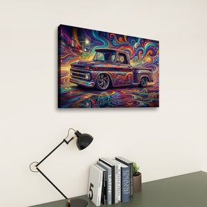 1966 Chevy C10 Stepside Shortbed – Abstract Fidelity 5-Panel Canvas Wall Art