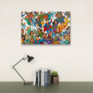 Kids Superhero Wall Art – 1, 3 & 5 Panel Canvas Print for Boys & Girls