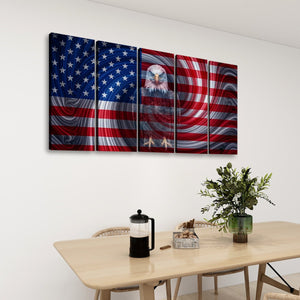 Spirit of America – Ghost Eagle US Flag Swirl 5-Panel Canvas Wall Art