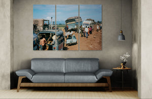 Chaos on the Road to Ben Hue – Vietnam War 5-Panel Canvas Wall Art