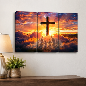 Hands Folded in Faith Canvas Wall Art – Christian Inspirational Print | 1, 3 & 5 Panel
