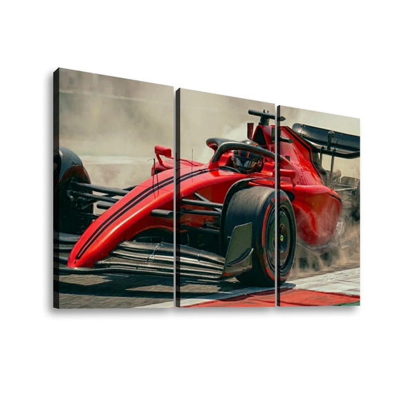Formula 1 Racing Canvas Wall Art – Full Throttle F1 Speed Print | 1, 3 & 5 Panel Garage Décor