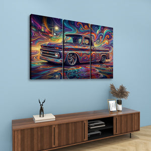 1966 Chevy C10 Fleetside Shortbed – Abstract Fidelity 5-Panel Canvas Wall Art