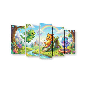 Playful Dragons Wall Art – 1, 3 & 5 Panel Canvas Print