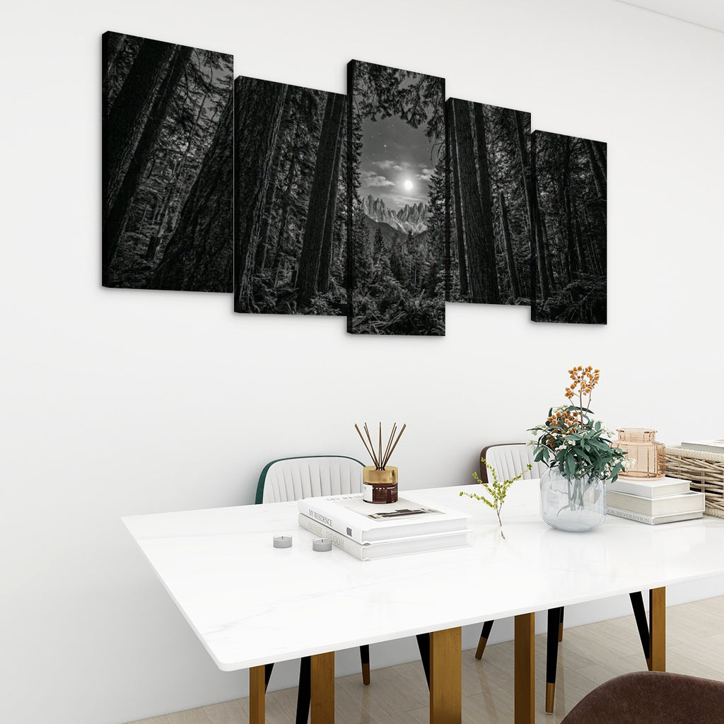 Enchanted Moonlit Forest Living room wall decor over sofa