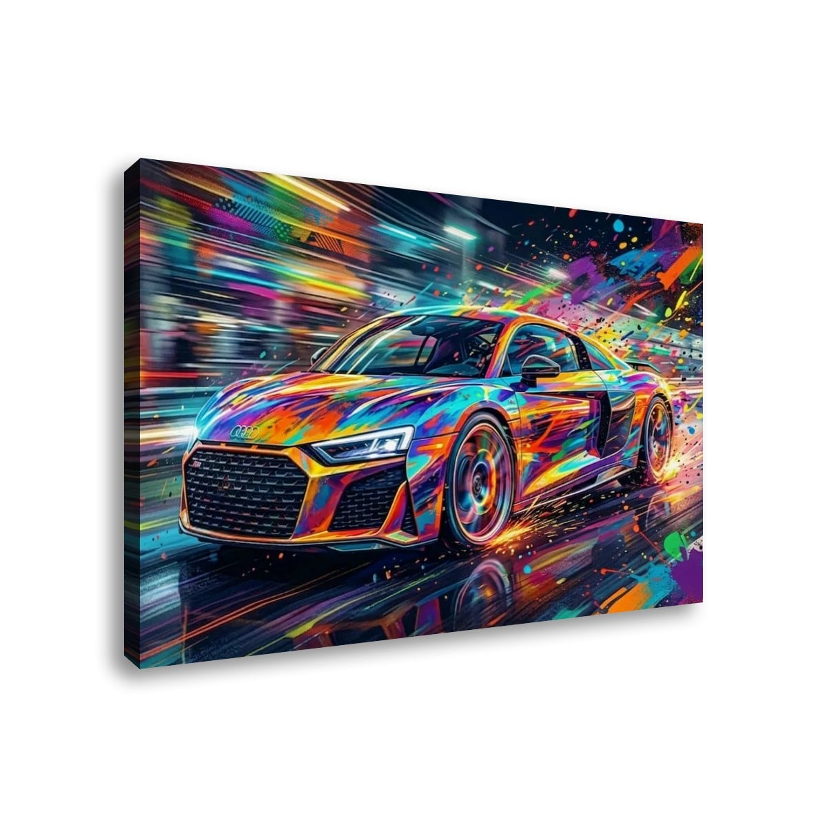 Supercar Abstract Multi-Color — 5-Panel Level Canvas Wall Art