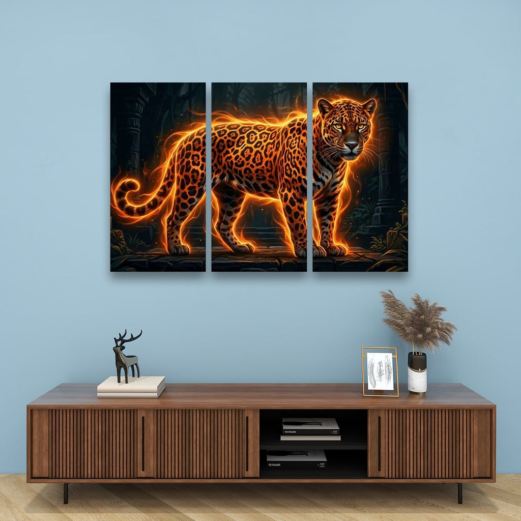 Multi-Panel Split Canvas Abstract Tiger Wall Art Print