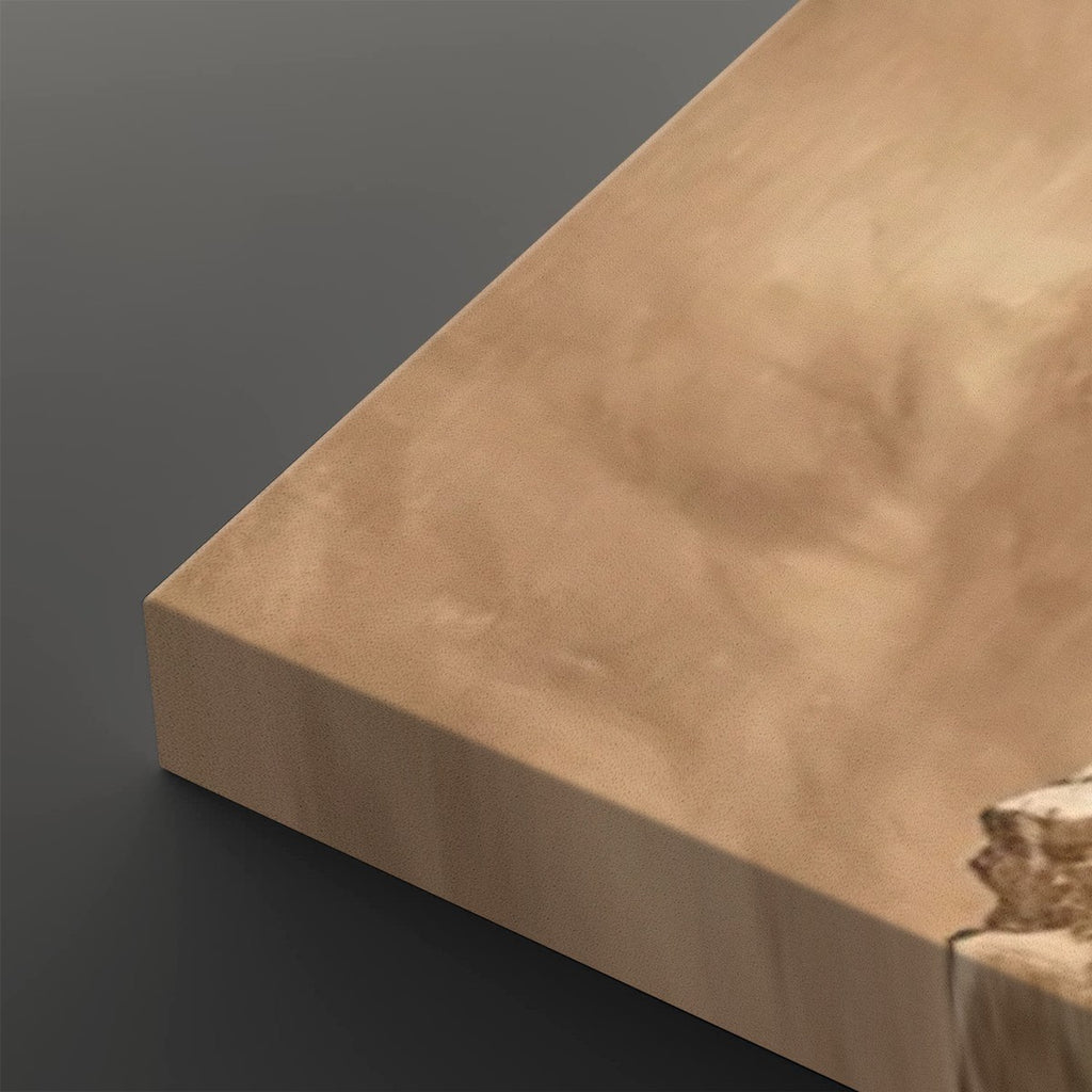 A close-up of a rectangular wooden board or slab with a smooth, polished surface and visible natural wood grain, shown against a dark gray background.