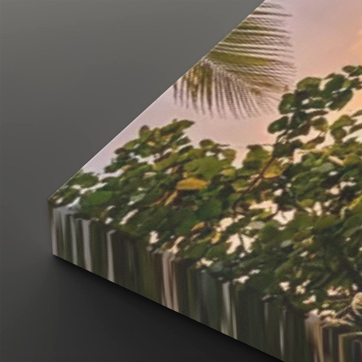 Hammock & Palm Trees Sunset Canvas Wall Art – Drift Into Sunset | 5-Panel Level Coastal Beach Print
