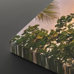 Drift Into Sunset – Hammock & Palm Trees 5-Panel Canvas Wall Art