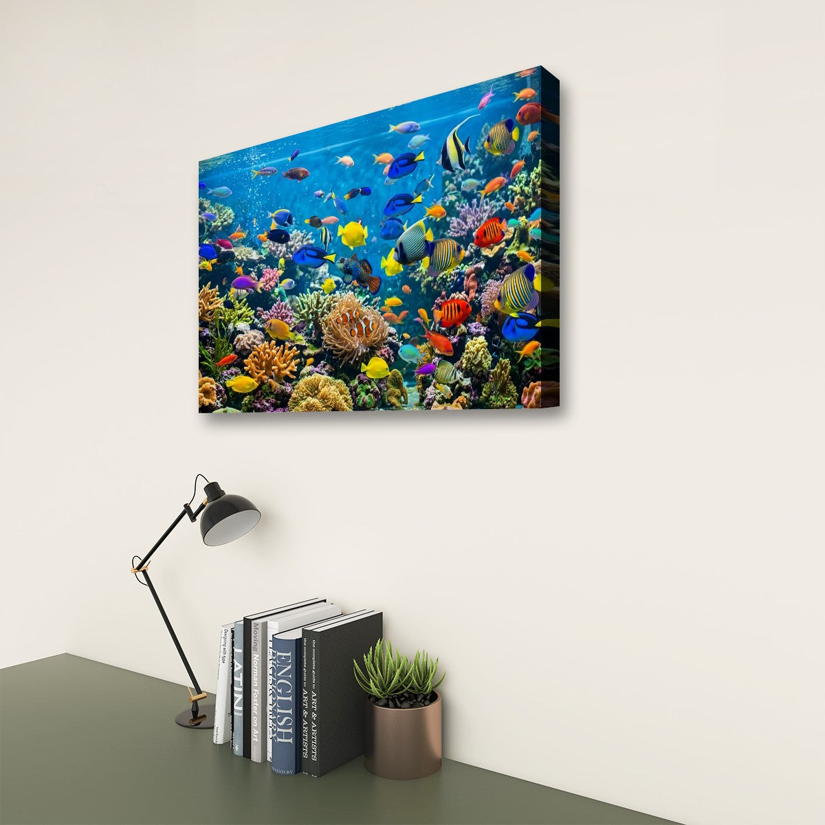 Colorful Fish Aquarium Canvas Wall Art — Vibrant Multi-Panel Print
