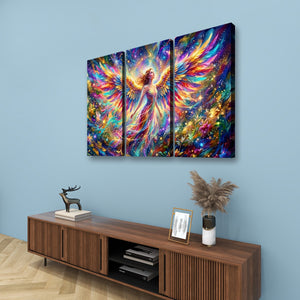 Celestial Fracture – Psychedelic Angel Canvas Wall Art