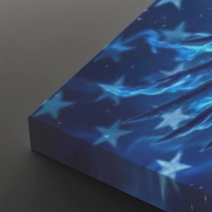 Blue Eagle – Abstract US Waving Flag 5-Panel Canvas Wall Art