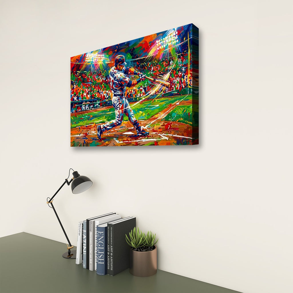 Abstract Baseball Hitter at Bat Split Canvas Panel Wall Art 1, 3, 5