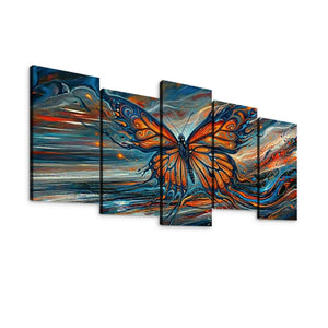 Wings of the Tempest – Abstract Monarch Butterfly Multi-Panel Canvas Art