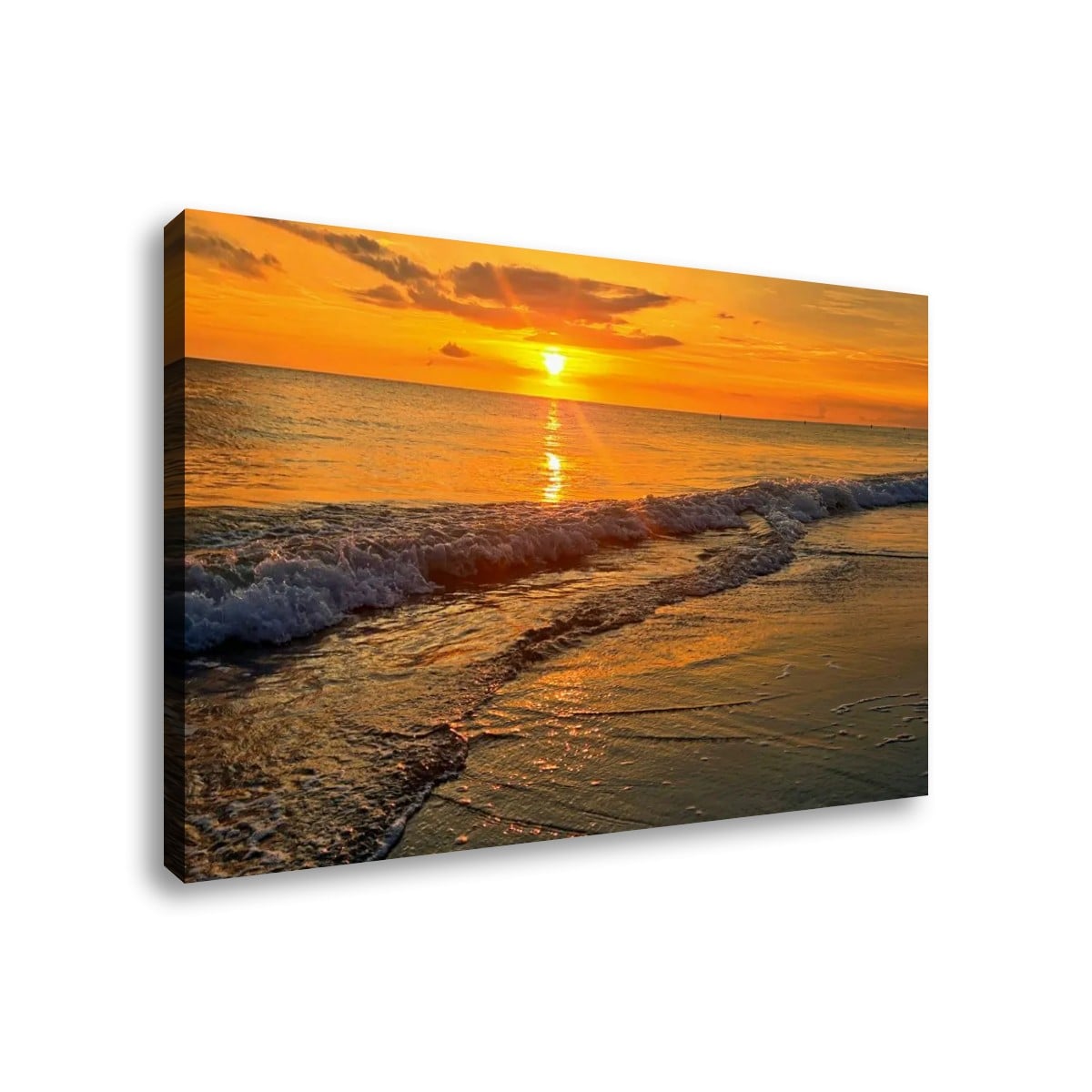 Madeira Beach Florida Sunset Rolling Waves Gulf of America Split Canvas Panel Wall Art