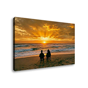 Sunset Surf – Couple on the Beach 5-Panel Canvas Wall Art