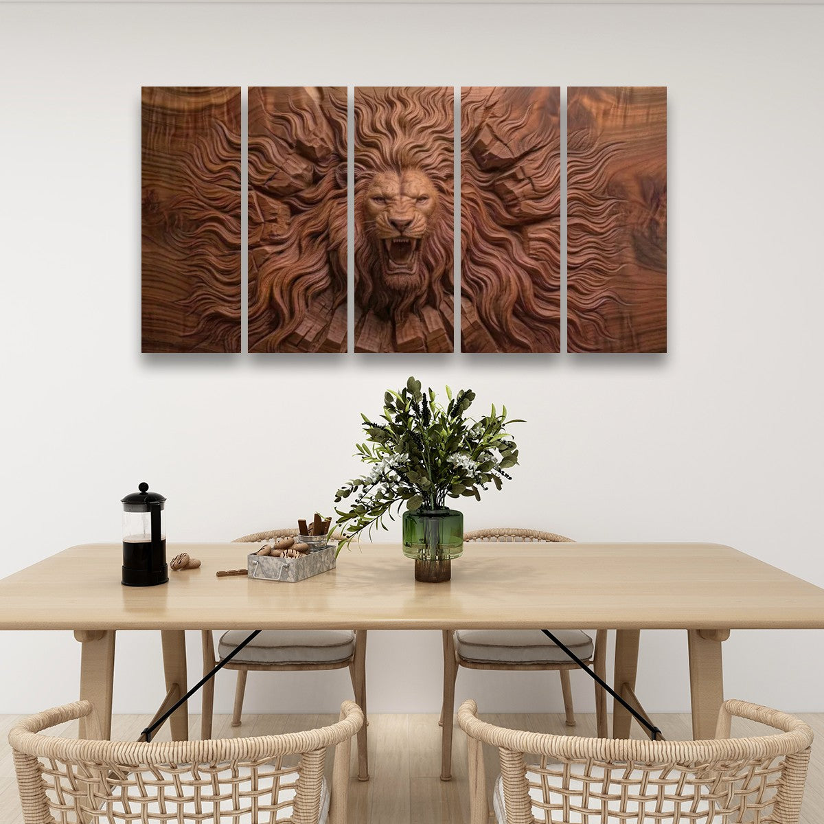 Multi-Panel Lion Canvas Wall Art | Wildlife Multi-Panel Print