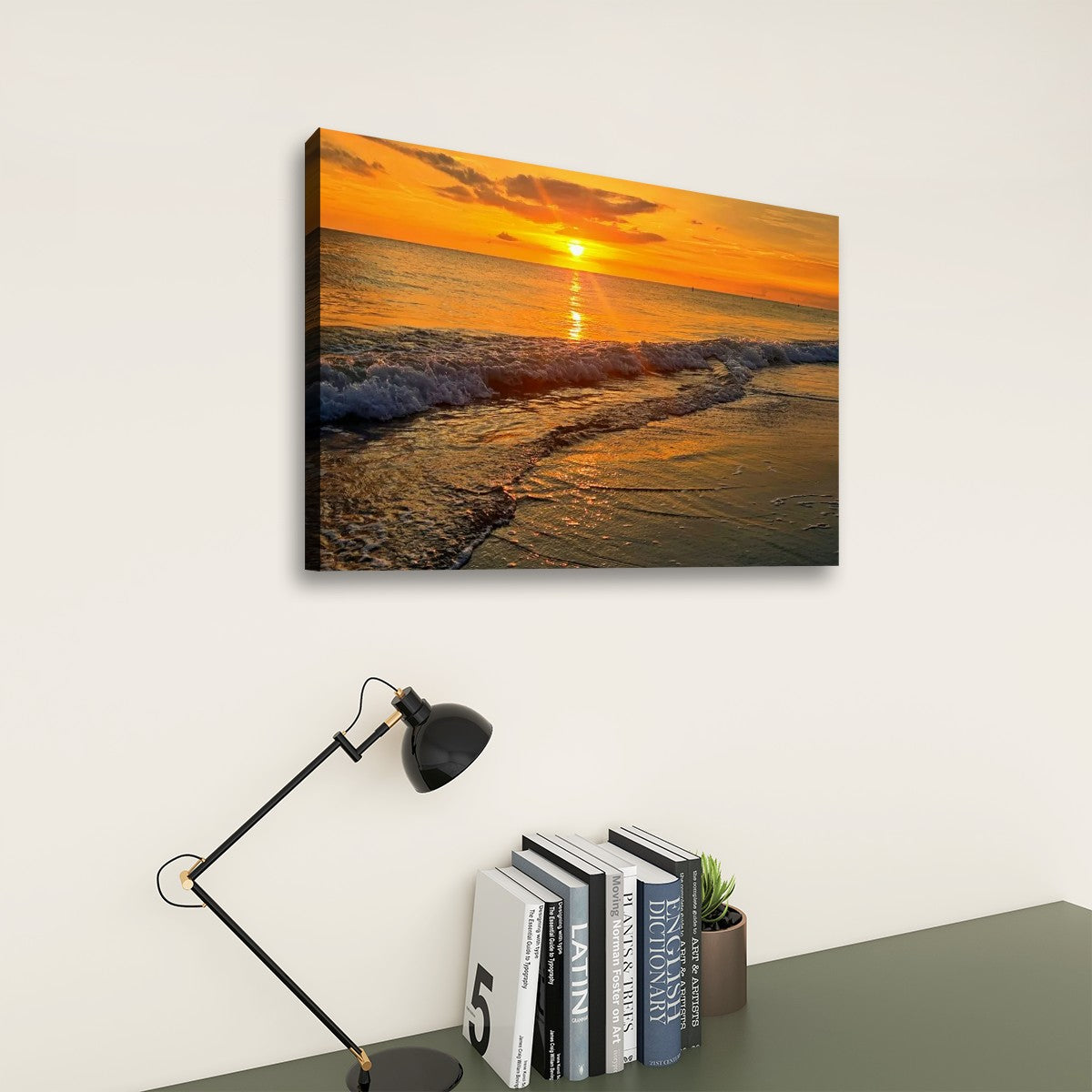 Madeira Beach Florida Sunset Rolling Waves Gulf of America Split Canvas Panel Wall Art